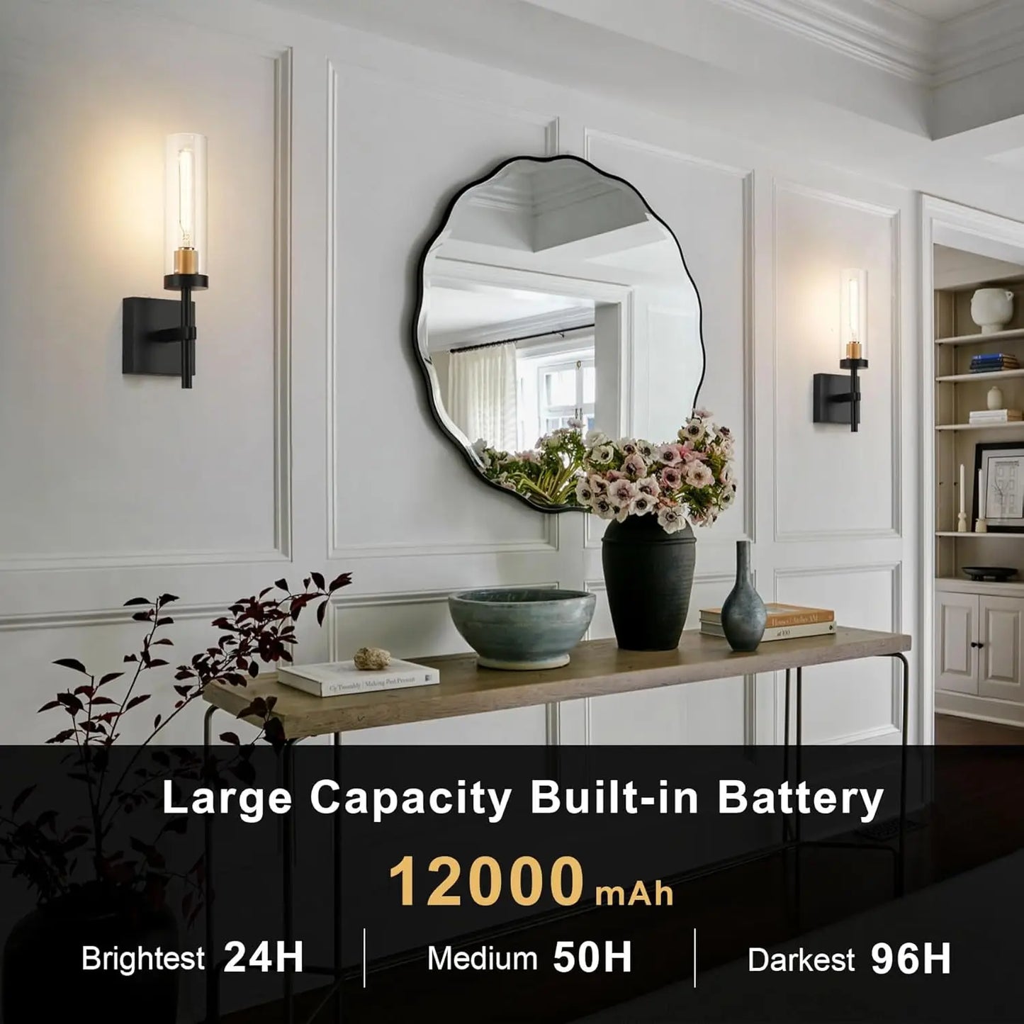 Set of 2, Battery Operated Dimmable Lights with Remote,