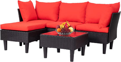 5-Piece Outdoor Wicker Sectional Set