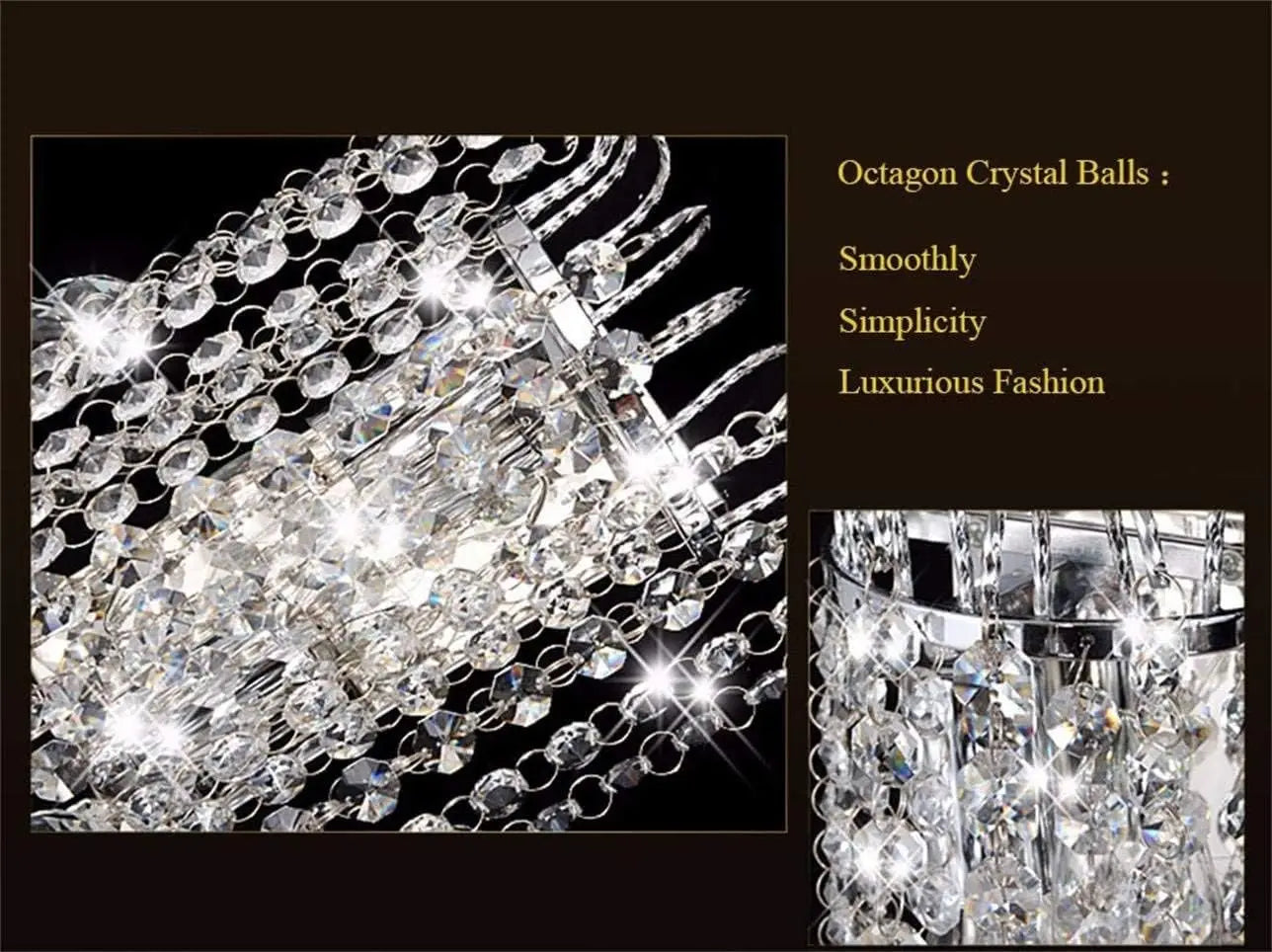 Crystal Wall Light with Crystal Balls Drops
