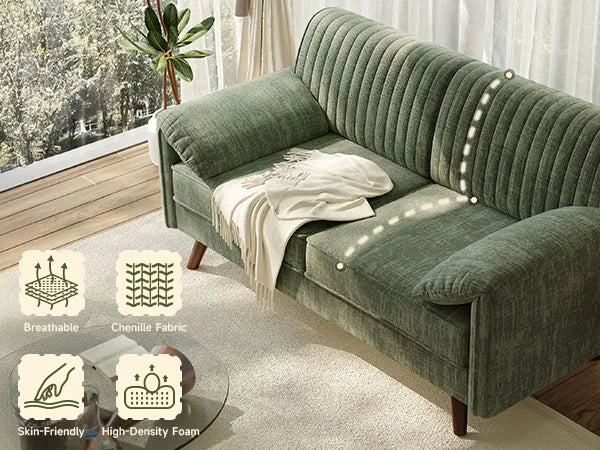 Chenille Loveseat Sofa for Small Spaces