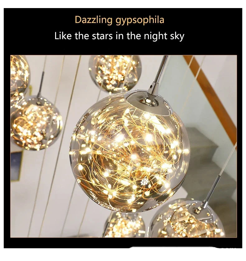 Nordic Glass Ball LED Pendant Light