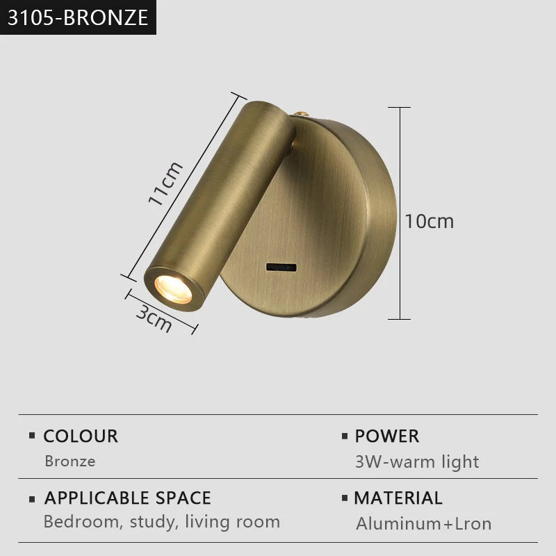 Adjustable LED Reading Wall Light – Modern Bedside Lamp