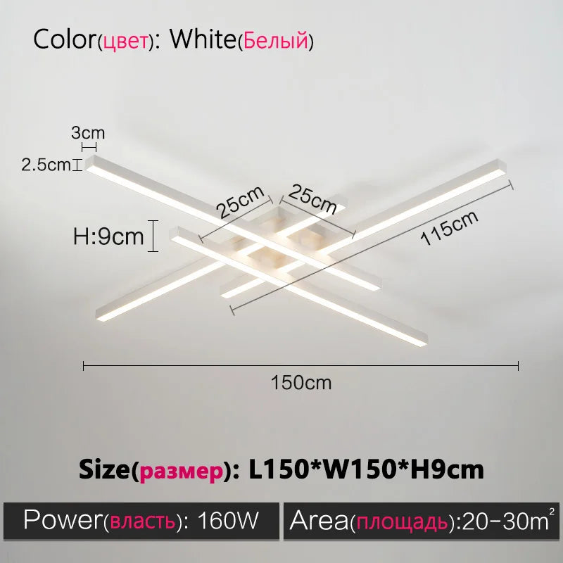 Black Nordic LED Ceiling Chandelier