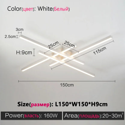Black Nordic LED Ceiling Chandelier