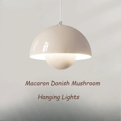 Nordic Macaron LED Mushroom Pendant Light