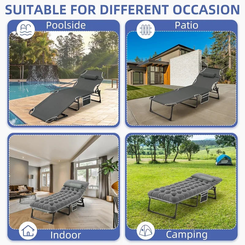 Folding Camping Cot with Mattress Outdoor