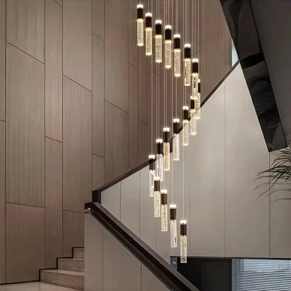 Modern home decoration crystal chandelier, stair Pendant lamp,