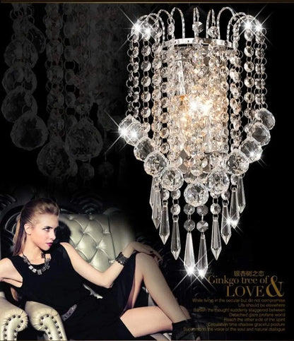 Crystal Wall Light with Crystal Balls Drops
