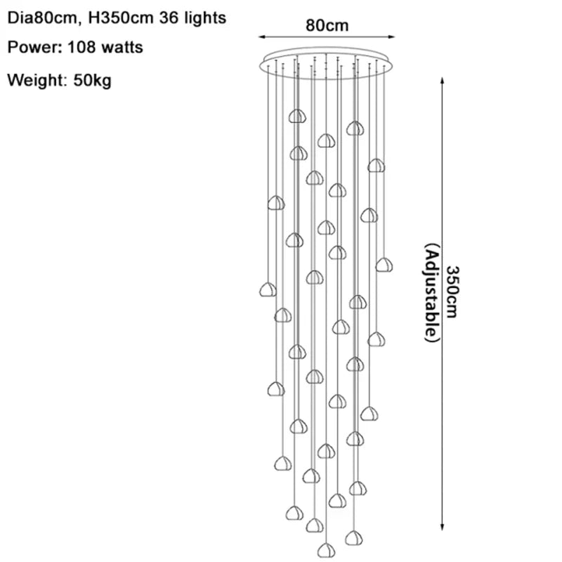 Crystal Water Drop LED Pendant Chandelier