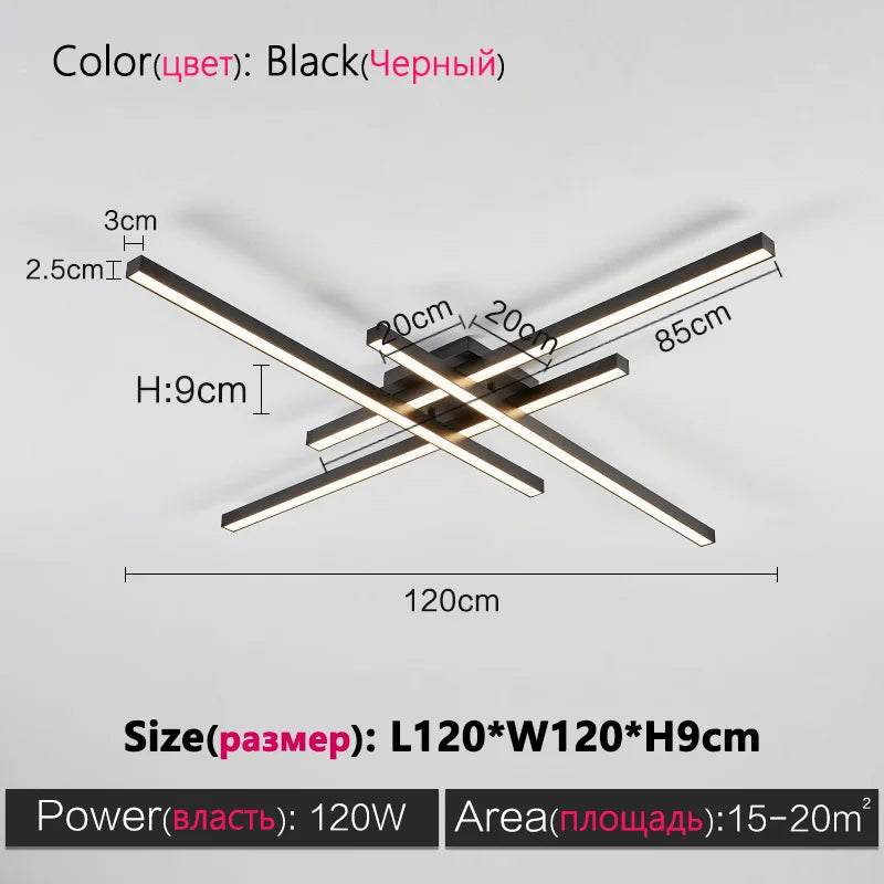 Black Nordic LED Ceiling Chandelier
