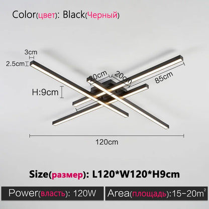 Black Nordic LED Ceiling Chandelier