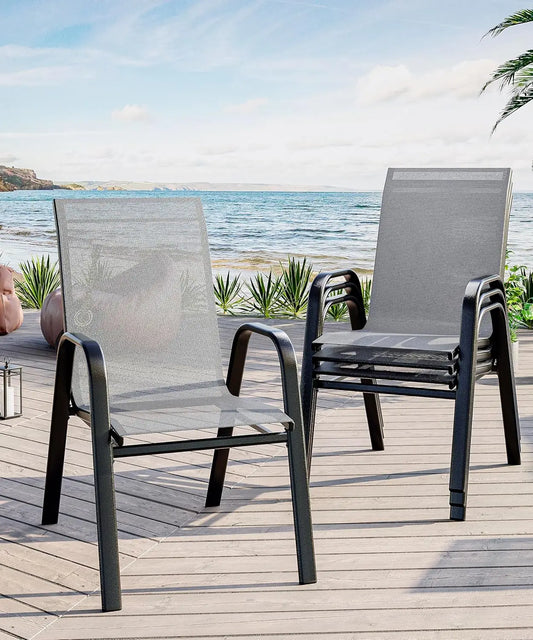 4-Piece Stackable Patio Chairs Set