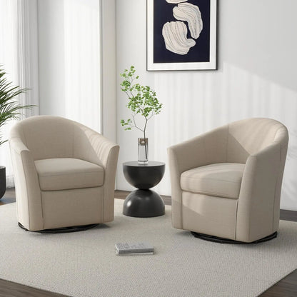 Modern Swivel Barrel Accent Chair Set of 2