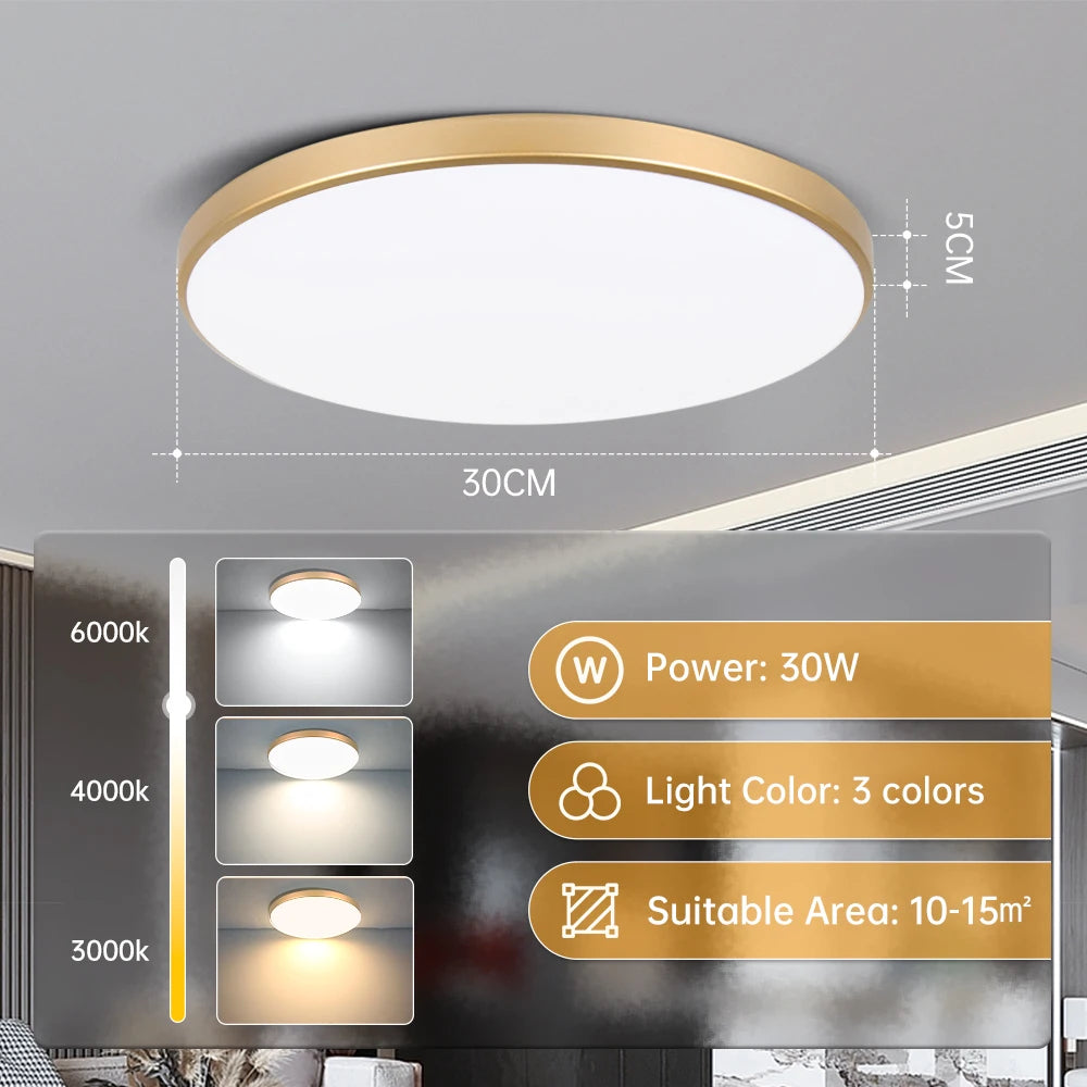 Ultra-Thin LED Ceiling Lamp – Waterproof