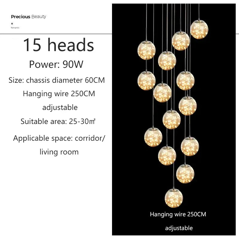 Nordic Glass Ball LED Pendant Light
