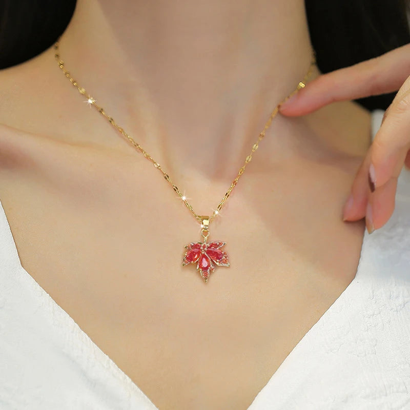 Micro Inlaid Zircon Butterfly Necklace