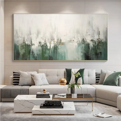 Large Beige Black Abstract Canvas Art
