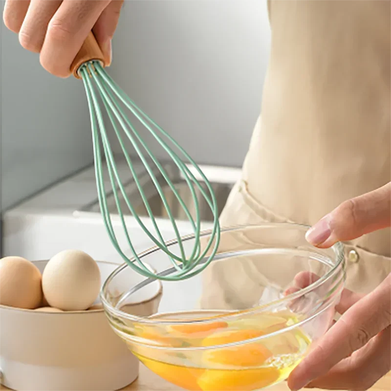 Silicone Kitchen Utensils Set Wooden Handle