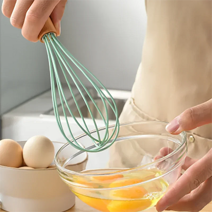 Silicone Kitchen Utensils Set Wooden Handle