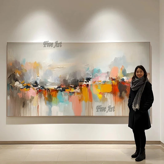 Hand-Painted Abstract Oil Canvas Art