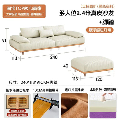 White Lazy Sofa – Mid Century Designer Style
