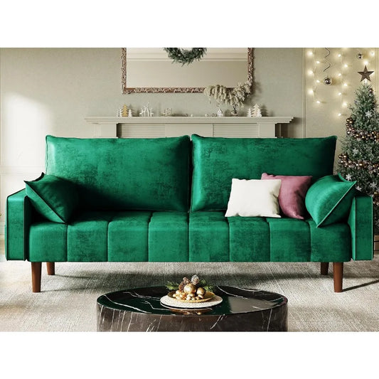 Modern Velvet Loveseat Sofa for Small Spaces