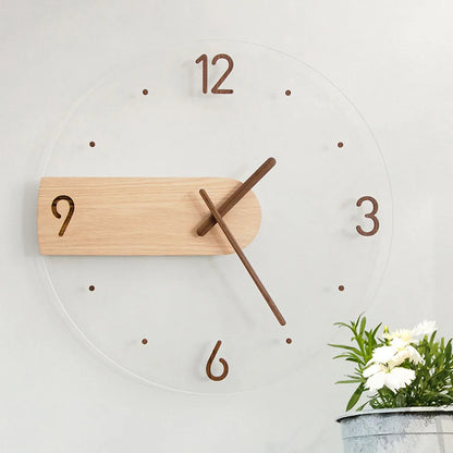 Nordic Silent Walnut Wall Clock 12"