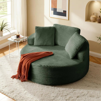 Oversized Cloud Lounge Chair – Round Corduroy Sofa