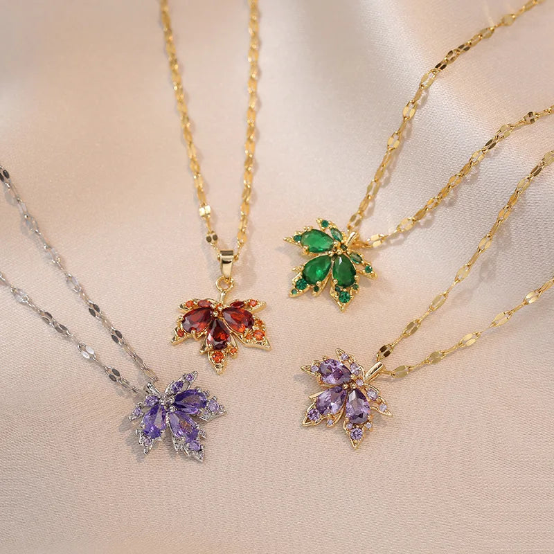 Micro Inlaid Zircon Butterfly Necklace