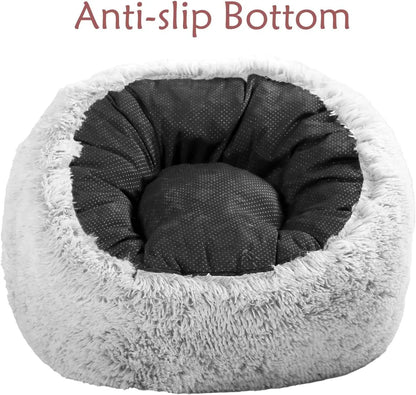 Ultra-Soft Faux Fur Memory Foam Bean Bag Chair – Grey