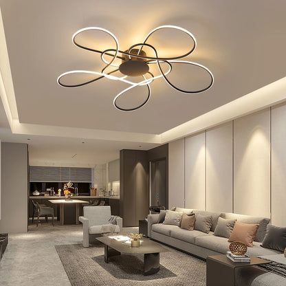 Modern LED Chandelier – Chrome/Gold Ceiling Light