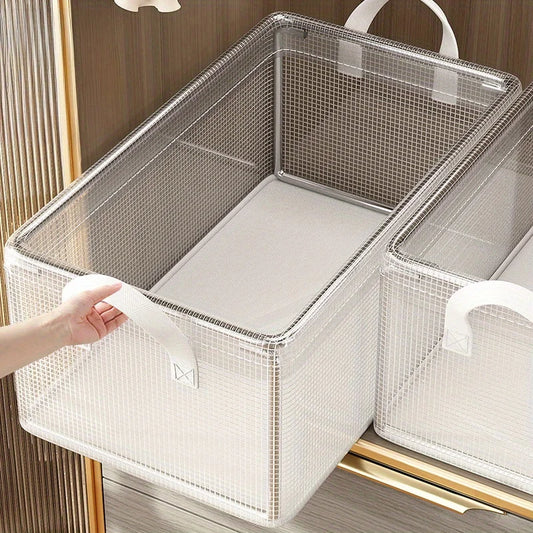 Clear Storage Basket with Steel Frame Organizer
