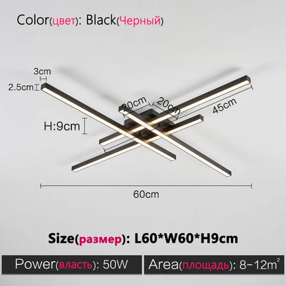 Black Nordic LED Ceiling Chandelier