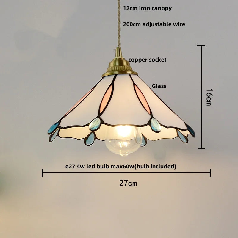 Walnut Wood LED Pendant Light with Glass Shade