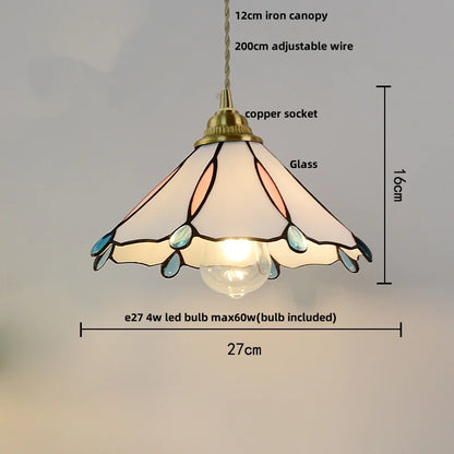 Walnut Wood LED Pendant Light with Glass Shade