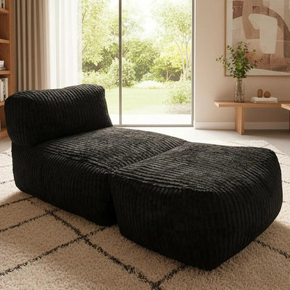 Large Memory Foam Bean Bag Chair – Black