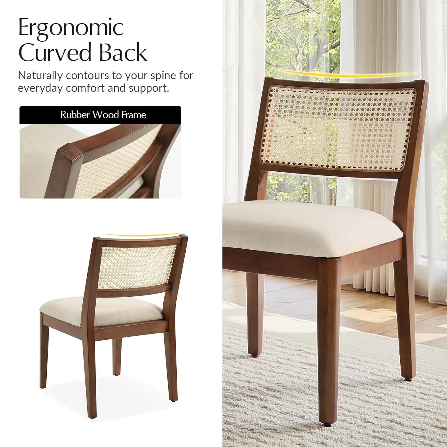 Rattan Dining Chairs Set of 4