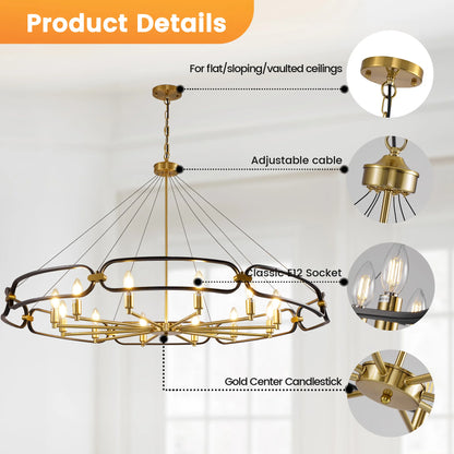 Vintage Iron Round LED Chandelier