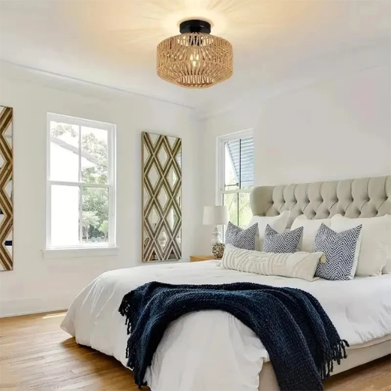 Handwoven Rattan Ceiling Chandelier
