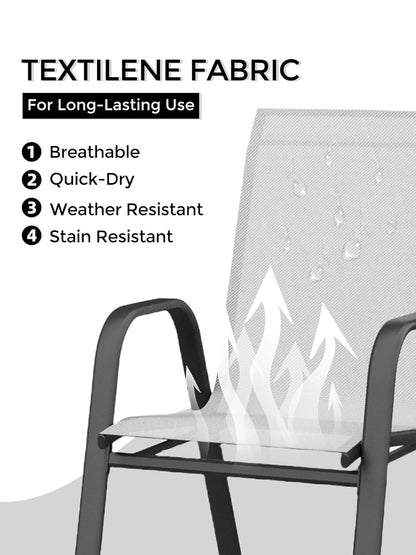 4-Piece Stackable Patio Chairs Set