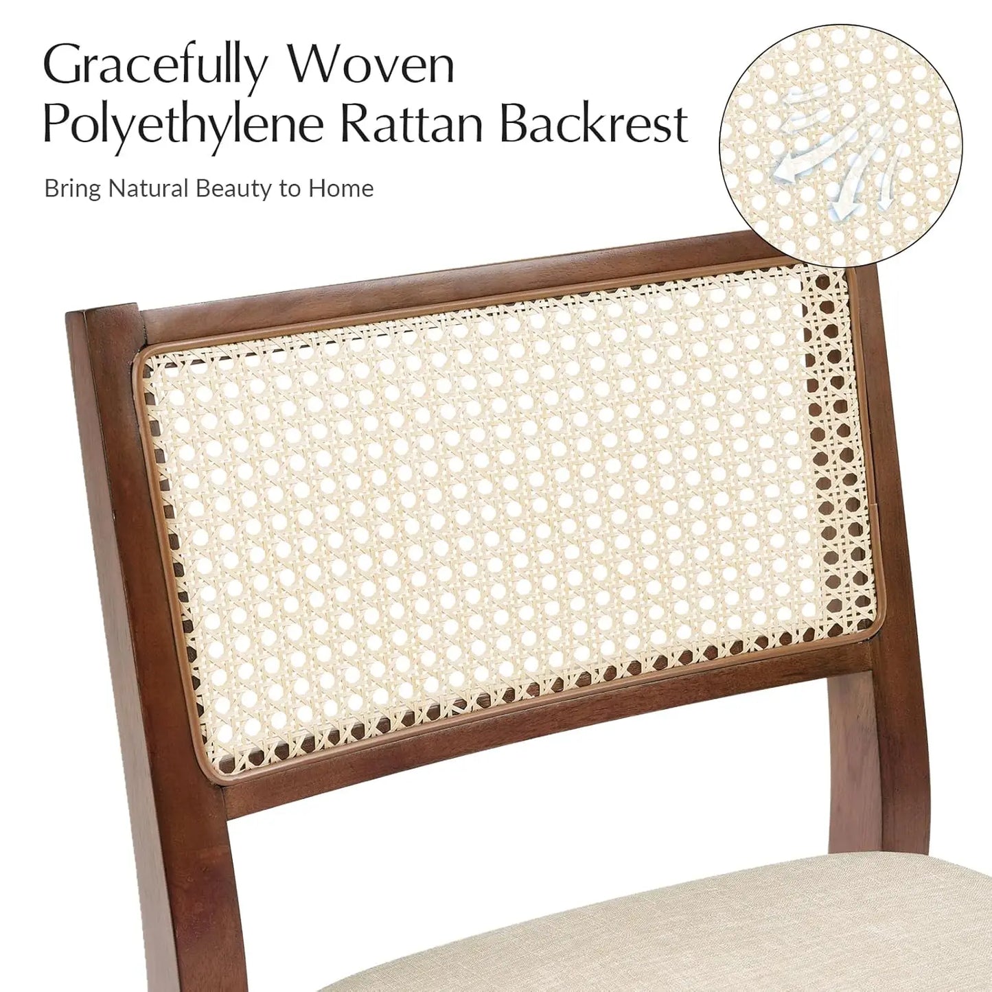Rattan Dining Chairs Set of 4