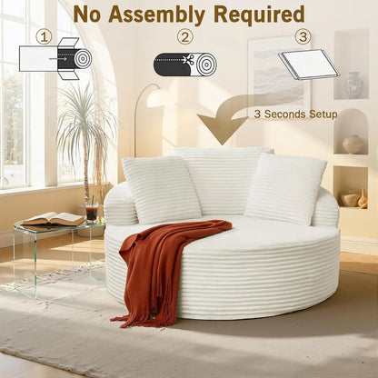 Oversized Cloud Lounge Chair – Round Corduroy Sofa