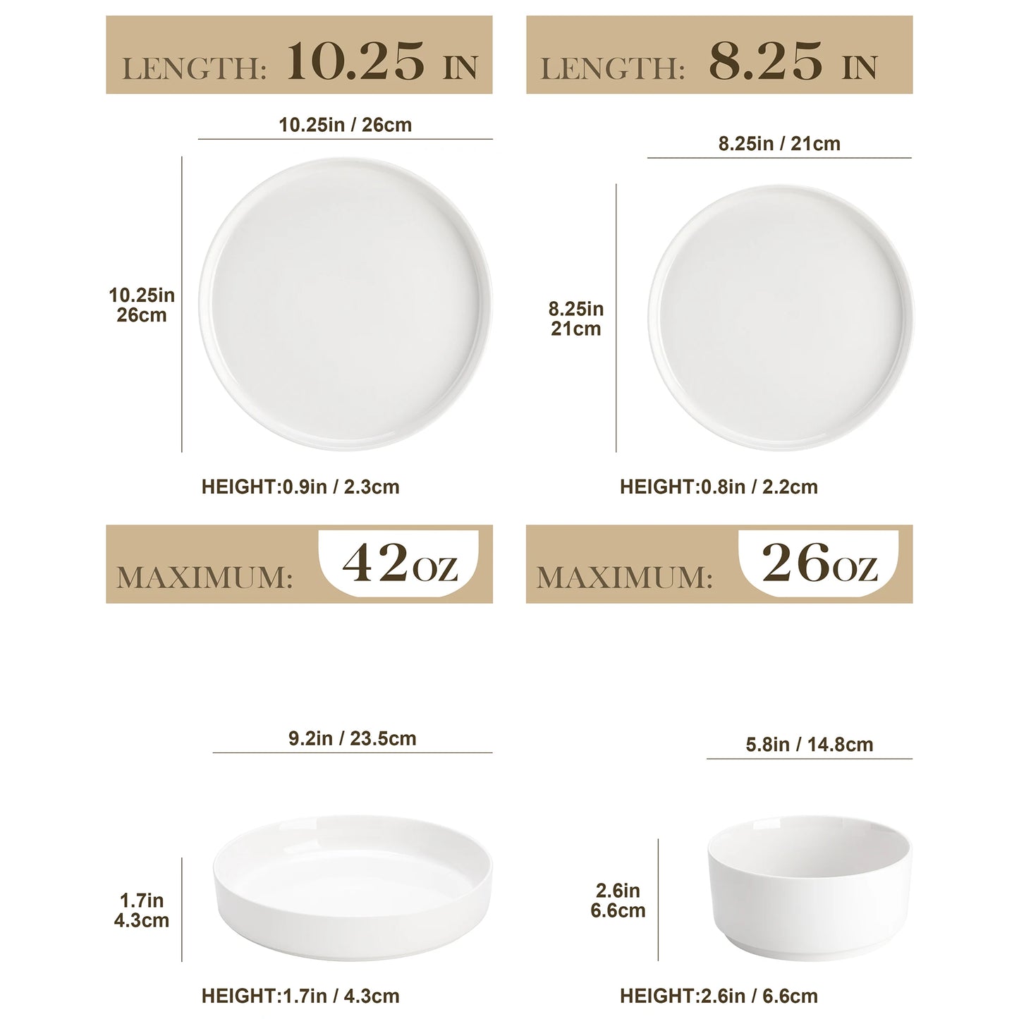 MALACASA Ceramic Plate Set