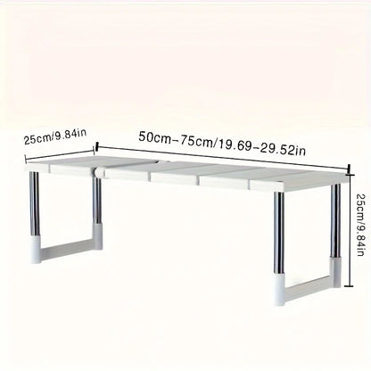 Adjustable Under Sink Storage Rack 2 Tier Pull Out Organizer Sliding Cabinet Shelf Space Saving Kitchen and Bathroom Storage Solution Easy Assembly