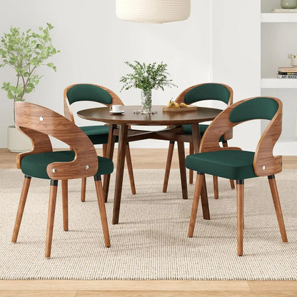 Wood Upholstered Dining Chairs (Set of 4)