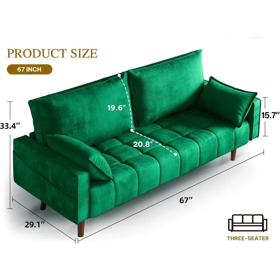 Modern Velvet Loveseat Sofa for Small Spaces