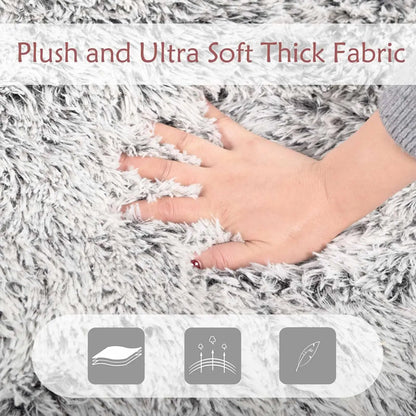 Ultra-Soft Faux Fur Memory Foam Bean Bag Chair – Grey