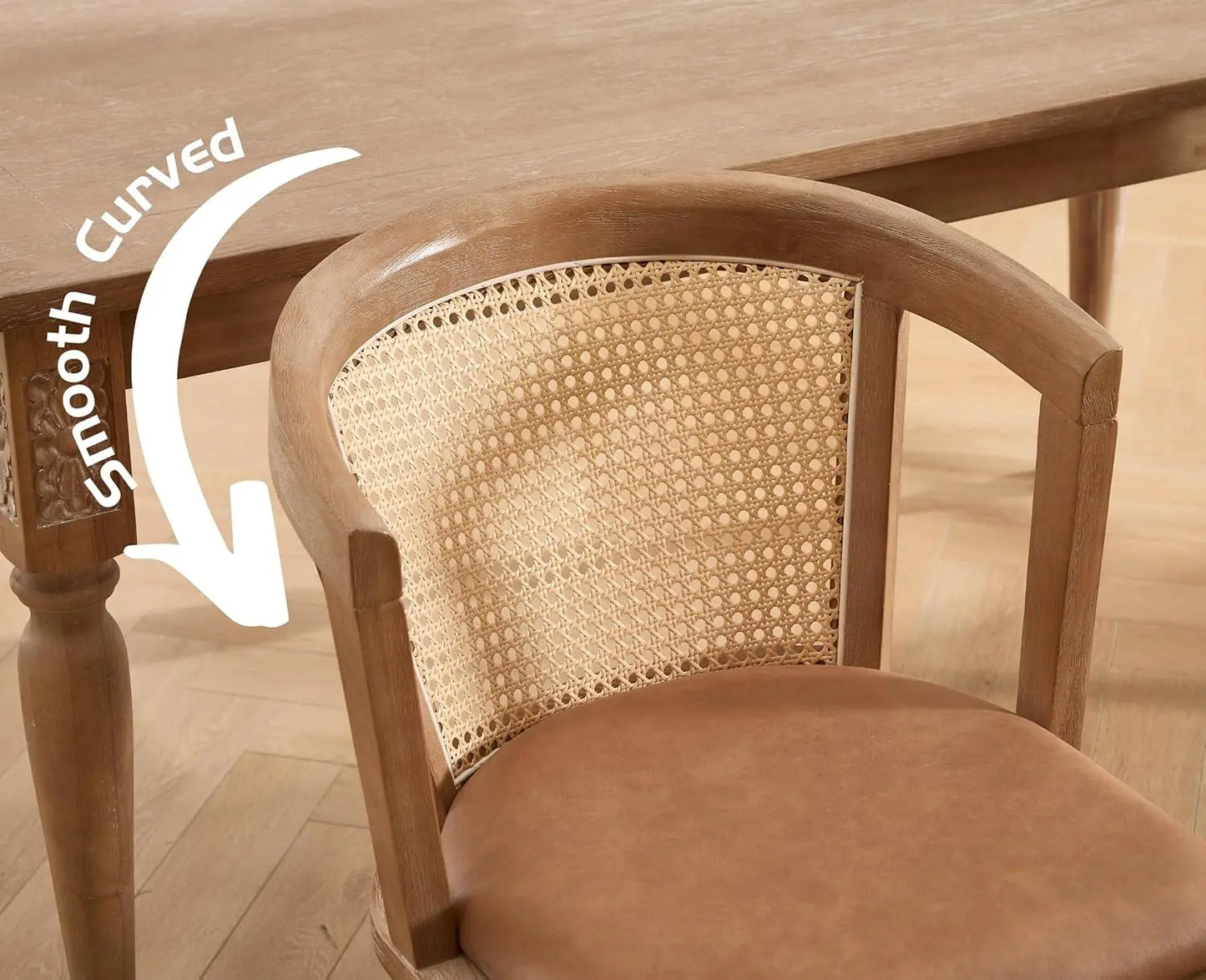 Rattan Mid-Century Dining Chairs (Set of 2)