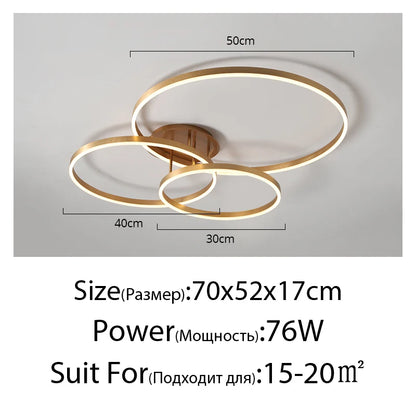 Modern Gold LED Circle Chandelier