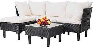 5-Piece Outdoor Wicker Sectional Set